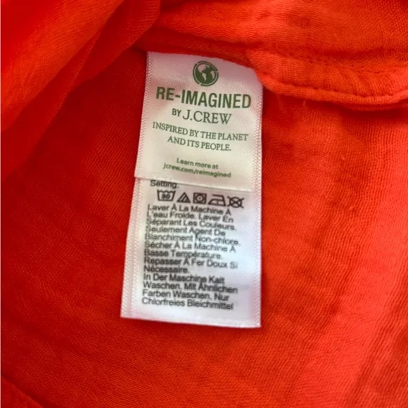 NWT J Crew Orange classic fit gauzy shirt, size 0 - Picture 8 of 8